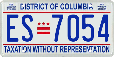 DC license plate ES7054