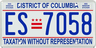 DC license plate ES7058