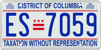 DC license plate ES7059