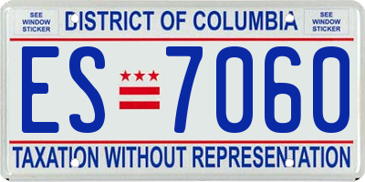 DC license plate ES7060