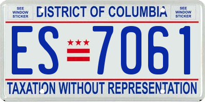 DC license plate ES7061