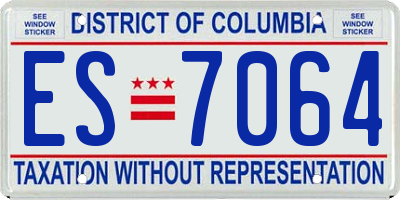 DC license plate ES7064