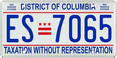DC license plate ES7065