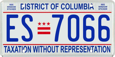 DC license plate ES7066