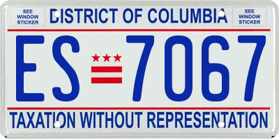DC license plate ES7067