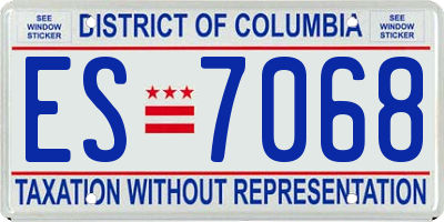 DC license plate ES7068