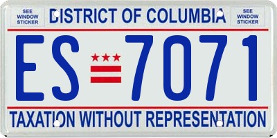 DC license plate ES7071