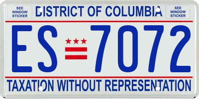 DC license plate ES7072