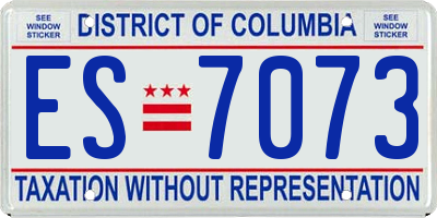 DC license plate ES7073