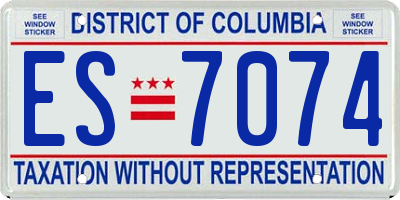 DC license plate ES7074