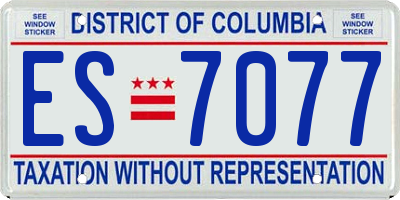 DC license plate ES7077