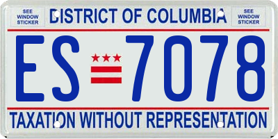 DC license plate ES7078