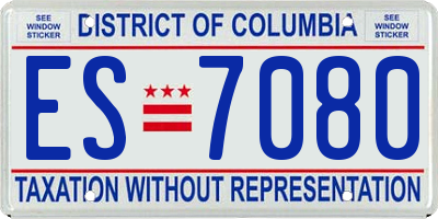 DC license plate ES7080