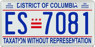 DC license plate ES7081