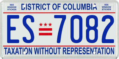 DC license plate ES7082