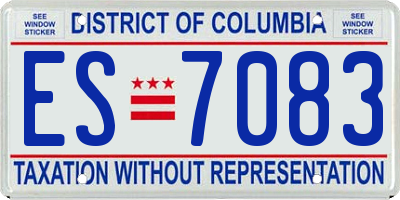 DC license plate ES7083