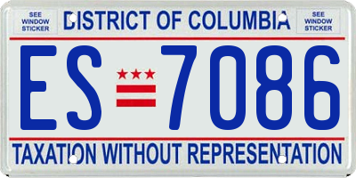 DC license plate ES7086