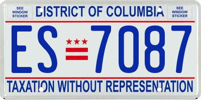DC license plate ES7087