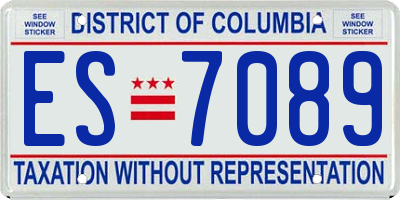 DC license plate ES7089