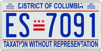 DC license plate ES7091