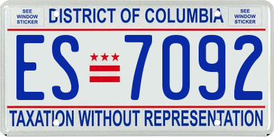 DC license plate ES7092