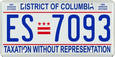 DC license plate ES7093