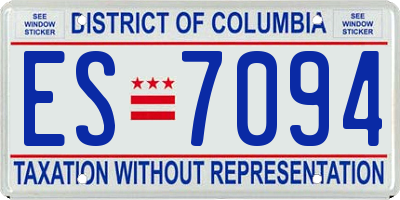 DC license plate ES7094