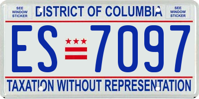 DC license plate ES7097
