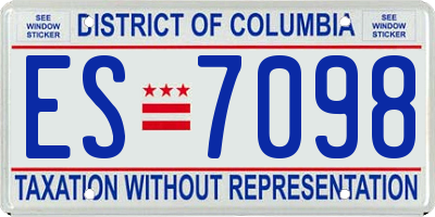 DC license plate ES7098