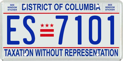 DC license plate ES7101