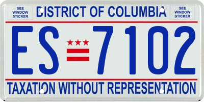 DC license plate ES7102