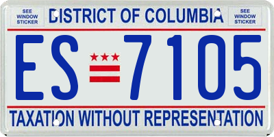 DC license plate ES7105