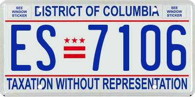 DC license plate ES7106