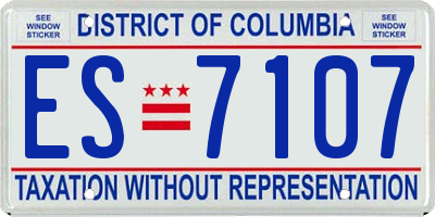 DC license plate ES7107