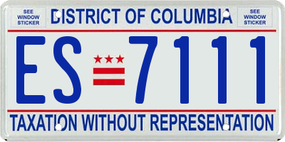 DC license plate ES7111