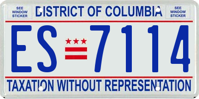 DC license plate ES7114