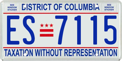 DC license plate ES7115