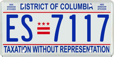 DC license plate ES7117