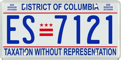 DC license plate ES7121