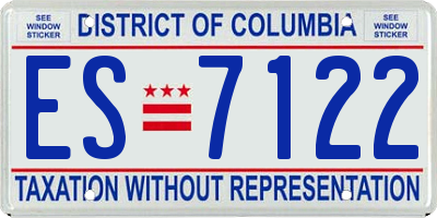 DC license plate ES7122