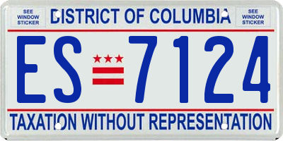 DC license plate ES7124