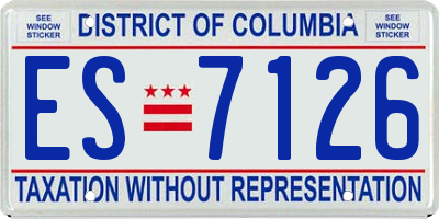 DC license plate ES7126