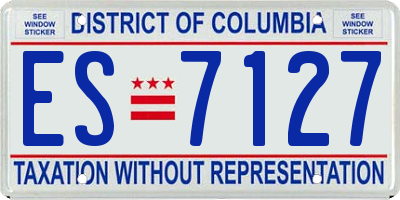 DC license plate ES7127