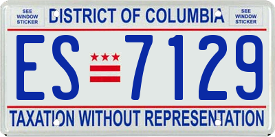 DC license plate ES7129
