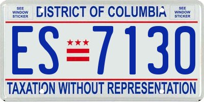 DC license plate ES7130