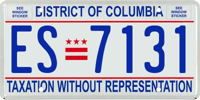 DC license plate ES7131