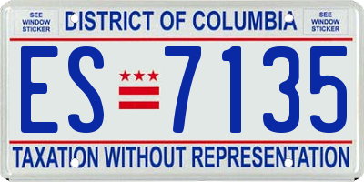 DC license plate ES7135