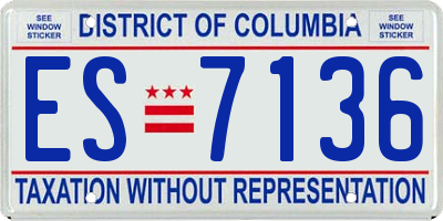DC license plate ES7136
