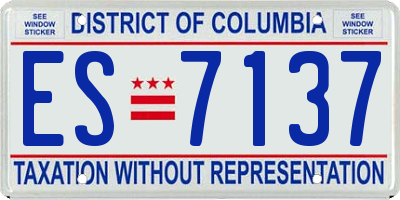 DC license plate ES7137