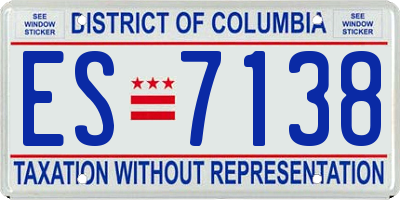 DC license plate ES7138